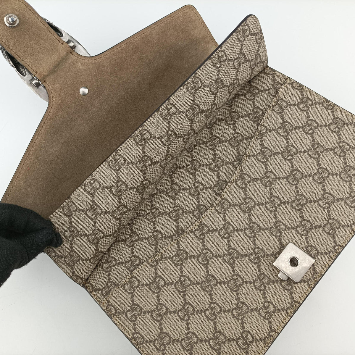 Pre-owned Gucci Dionysus Beige×Brown PVC coated canvas × suede 400249 shoulderbag | stylenewstar