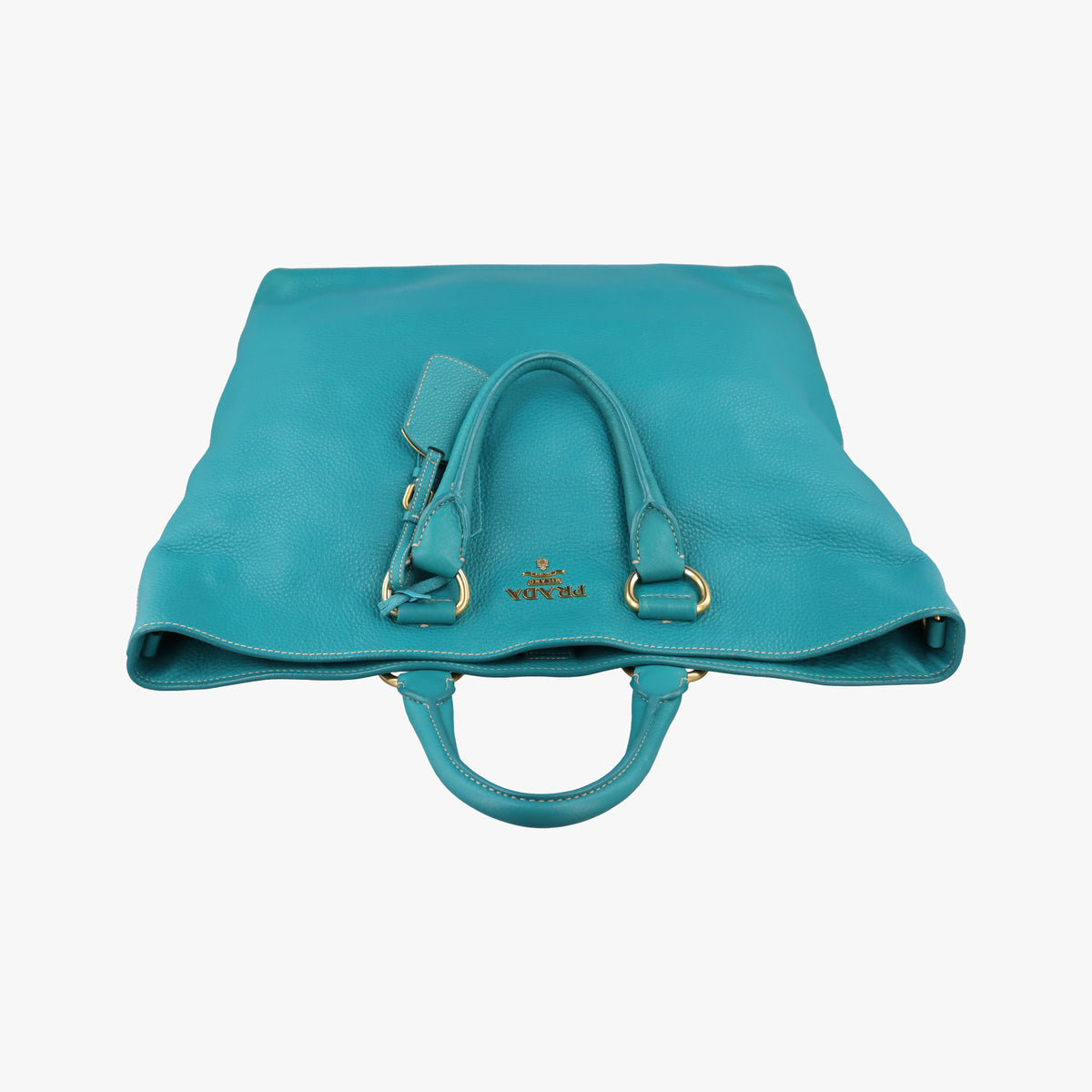 Pre-owned Prada Vitello Phoenix Blue Green Leather BN1713 handbag | stylenewstar