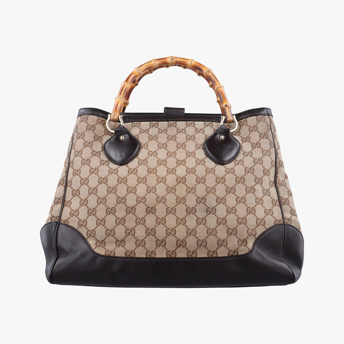 Pre-owned Gucci Bamboo Beige×Brown Canvas×Leather 282317 handbag | stylenewstar