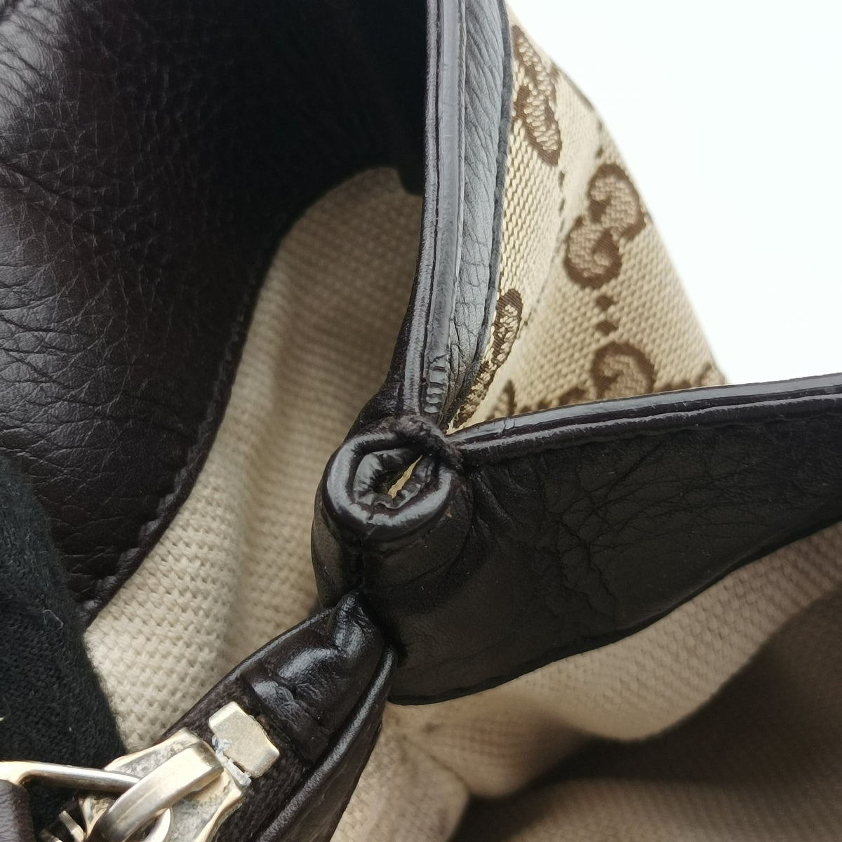 Pre-owned Gucci Bamboo Beige×Brown Canvas×Leather 282317 handbag | stylenewstar