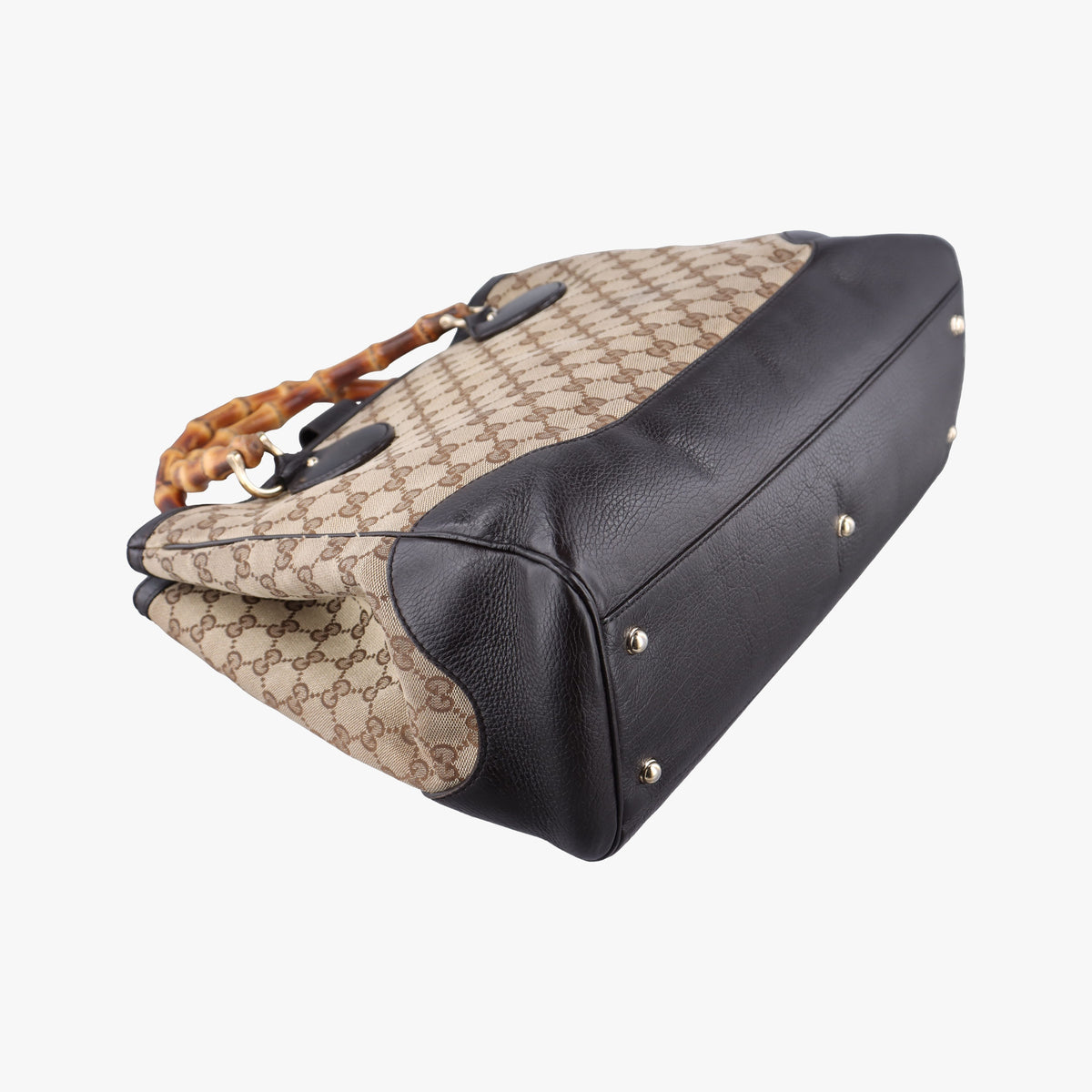 Pre-owned Gucci Bamboo Beige×Brown Canvas×Leather 282317 handbag | stylenewstar
