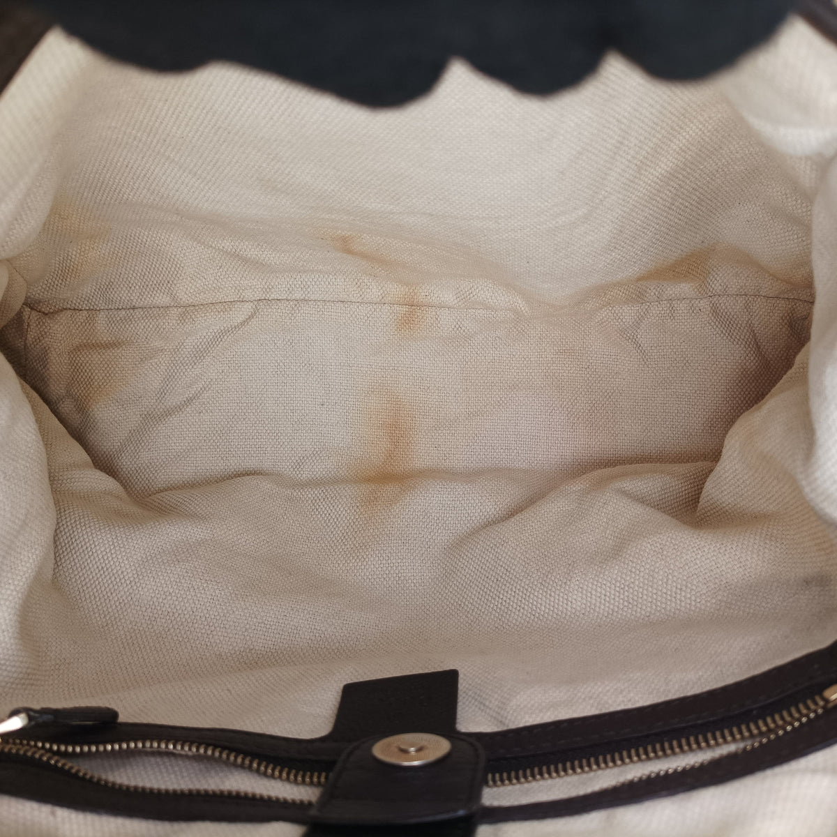 Pre-owned Gucci Bamboo Beige×Brown Canvas×Leather 282317 handbag | stylenewstar