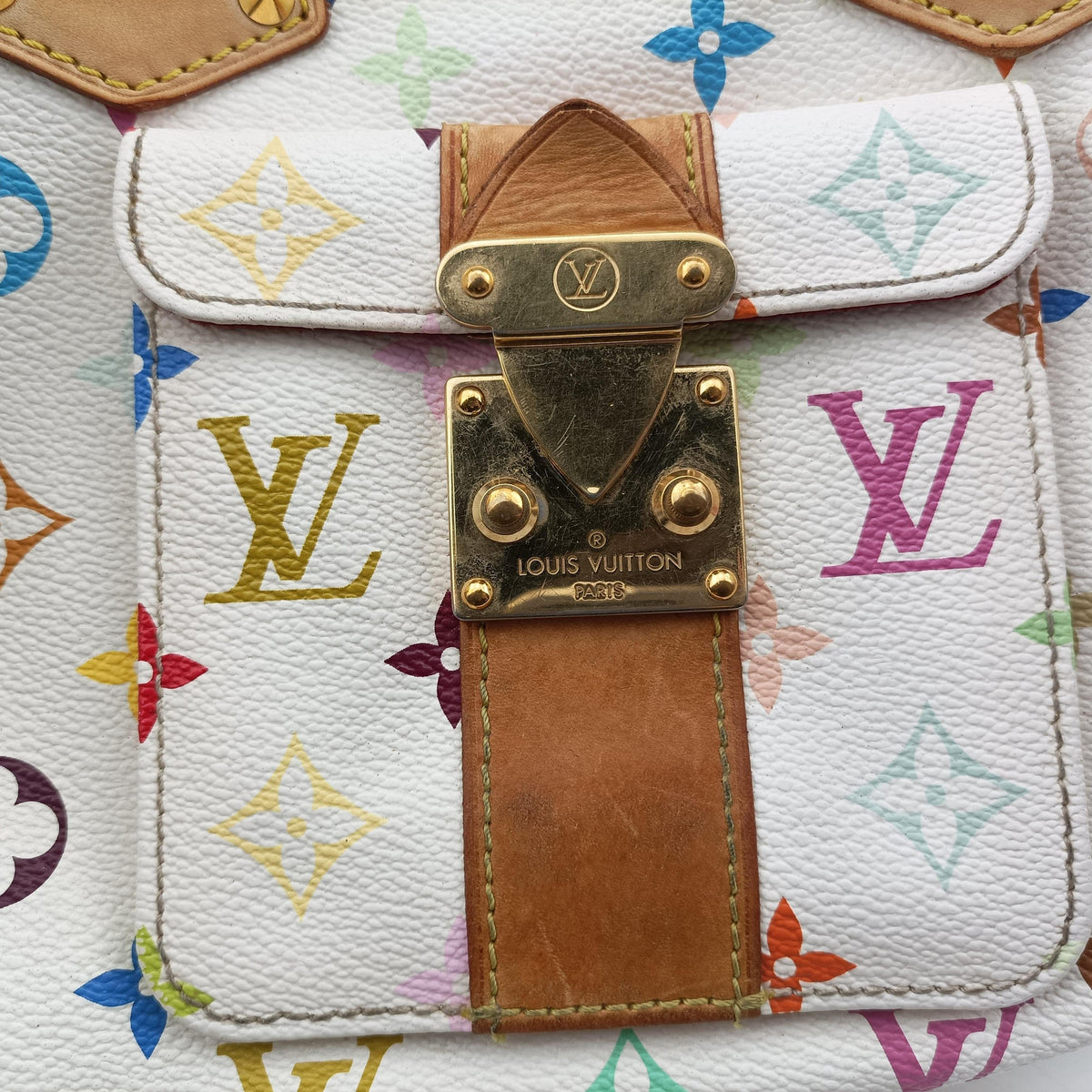 Secondhand Louis Vuitton Speedy 30 white Monogram Multicolor M92643 handbag | stylenewstar
