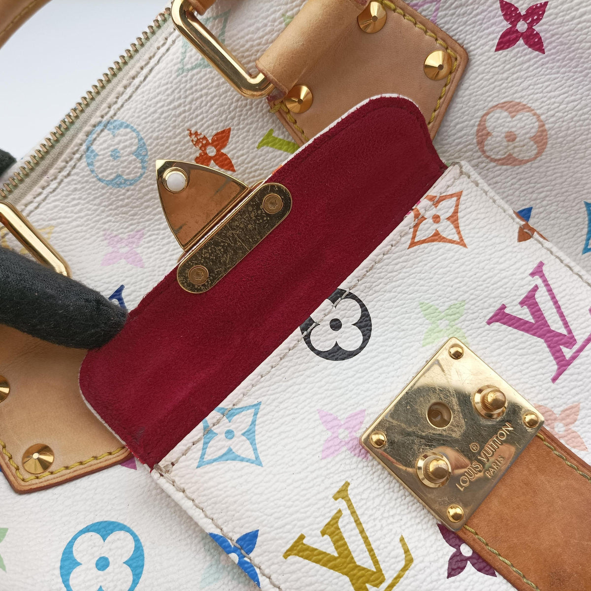 Secondhand Louis Vuitton Speedy 30 white Monogram Multicolor M92643 handbag | stylenewstar