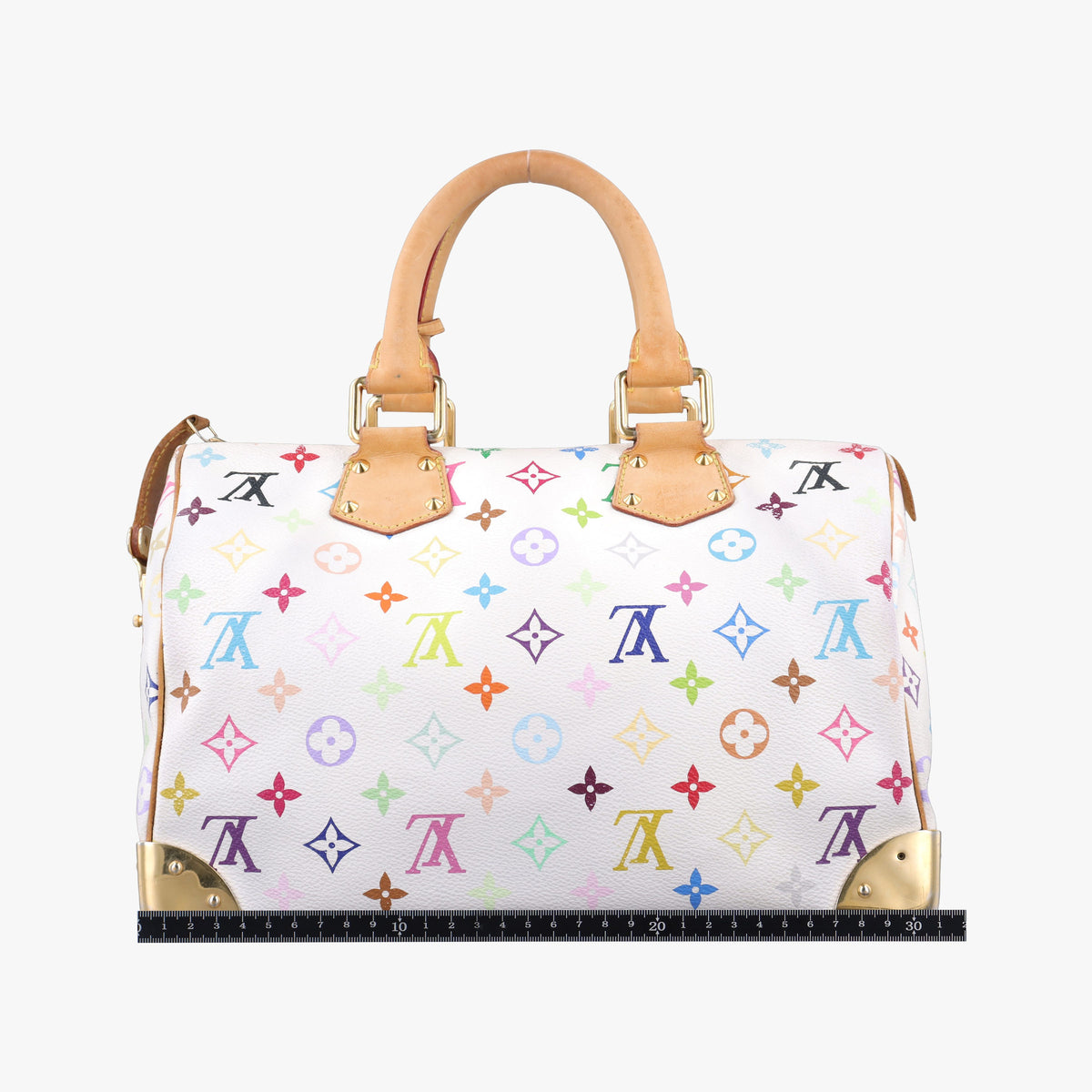Secondhand Louis Vuitton Speedy 30 white Monogram Multicolor M92643 handbag | stylenewstar