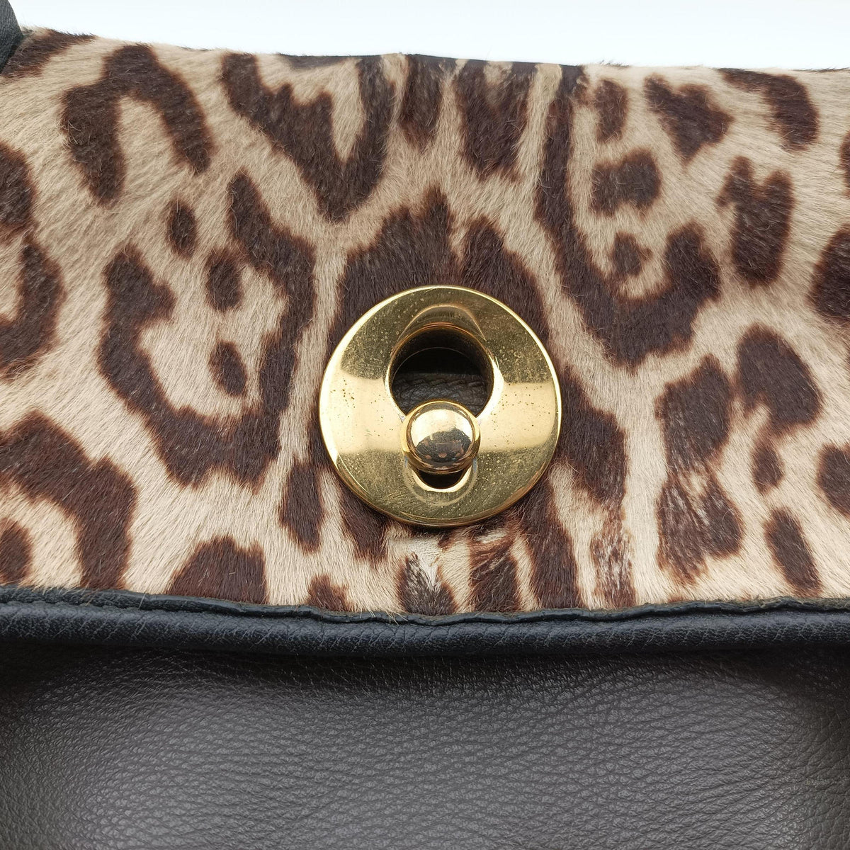 Secondhand Yves Saint Laurent Muse to Black×Brown Leather×ponyhair 283761 shoulderbag | stylenewstar