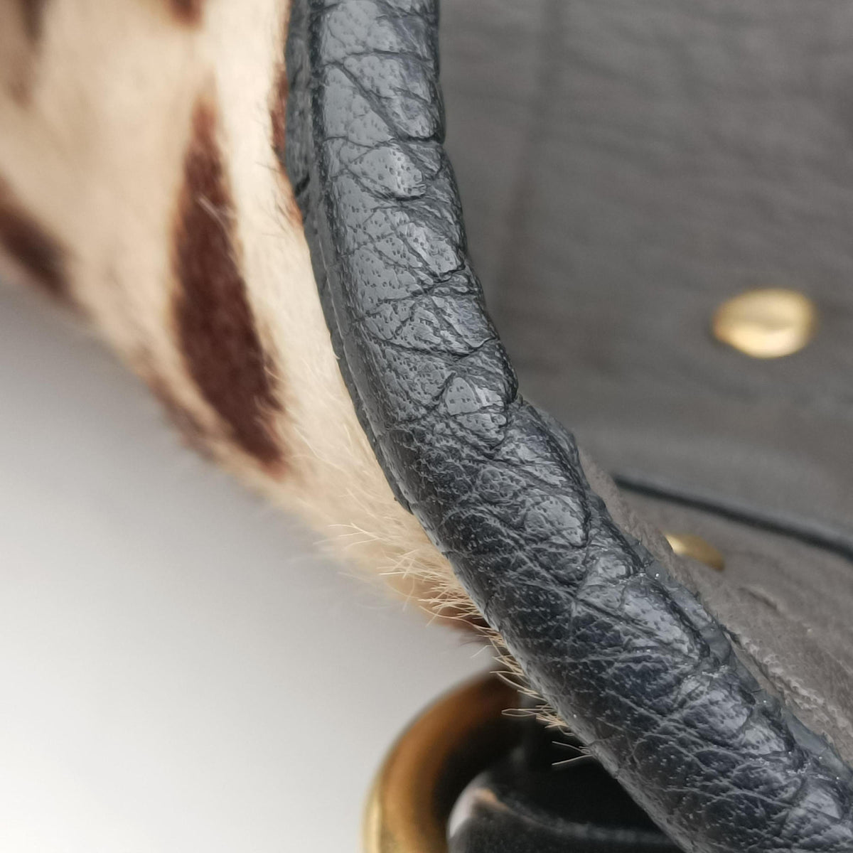 Secondhand Yves Saint Laurent Muse to Black×Brown Leather×ponyhair 283761 shoulderbag | stylenewstar