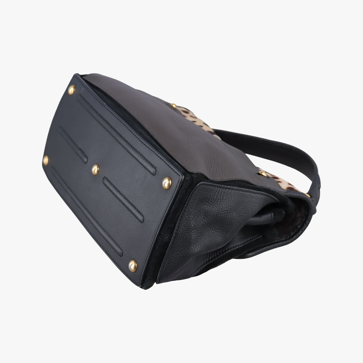 Secondhand Yves Saint Laurent Muse to Black×Brown Leather×ponyhair 283761 shoulderbag | stylenewstar