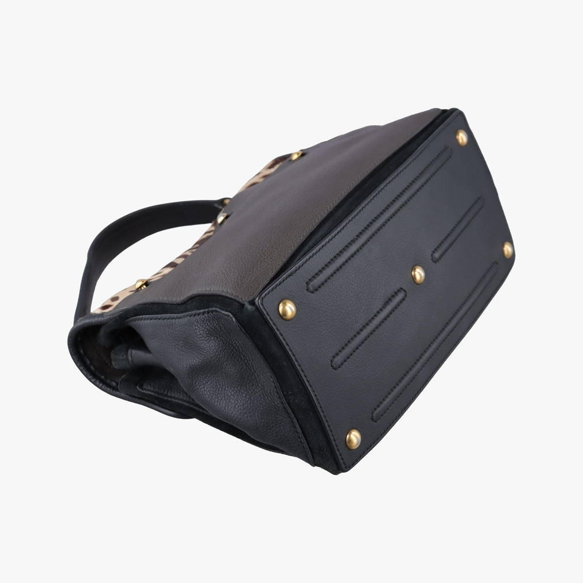 Secondhand Yves Saint Laurent Muse to Black×Brown Leather×ponyhair 283761 shoulderbag | stylenewstar