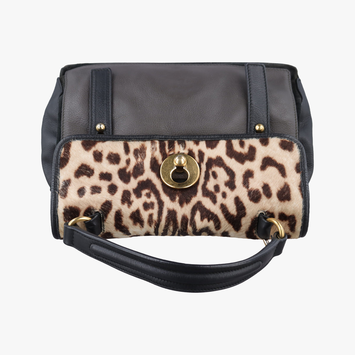 Secondhand Yves Saint Laurent Muse to Black×Brown Leather×ponyhair 283761 shoulderbag | stylenewstar