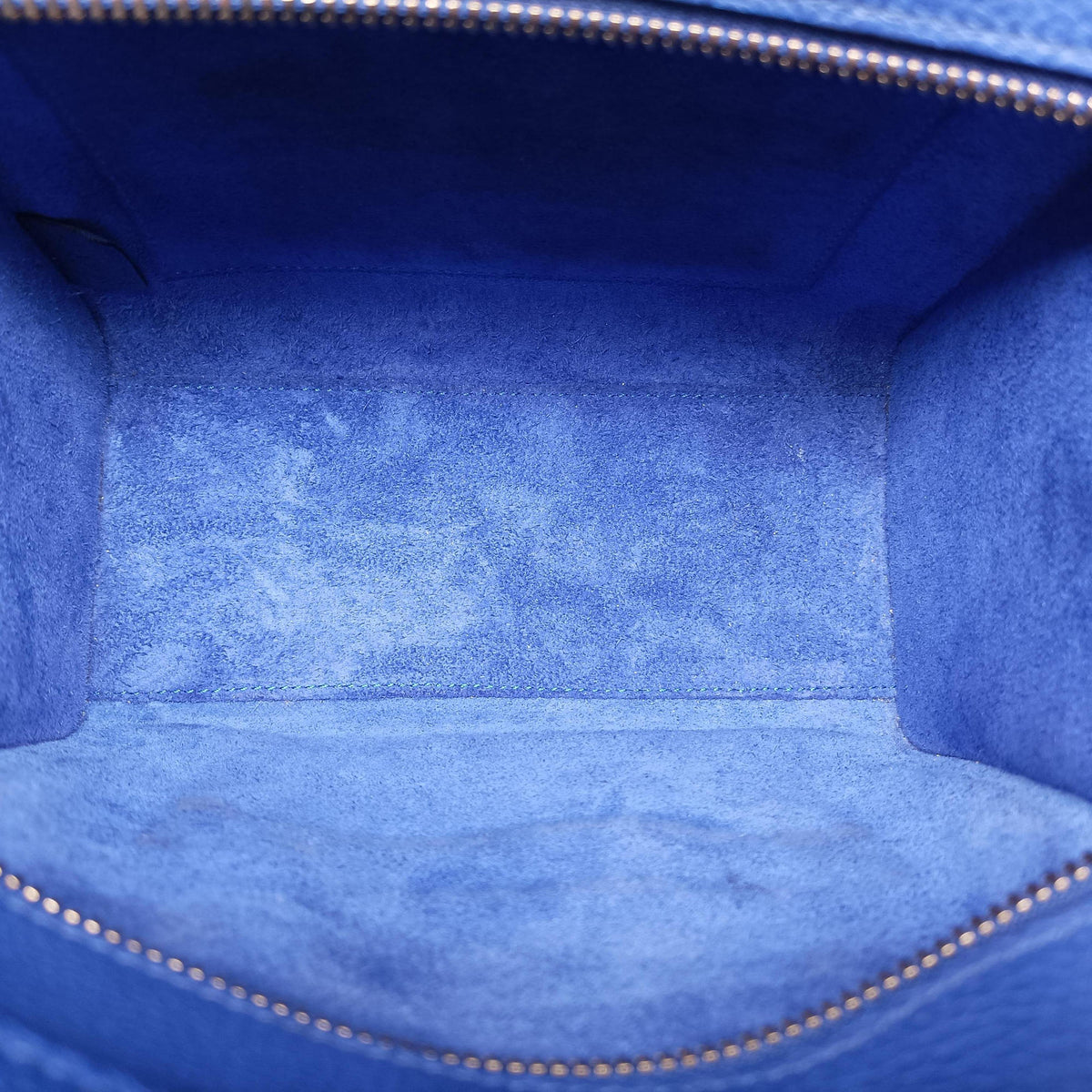 Pre-owned Celine luggage nano shopper Blue leather  shoulderbag | stylenewstar