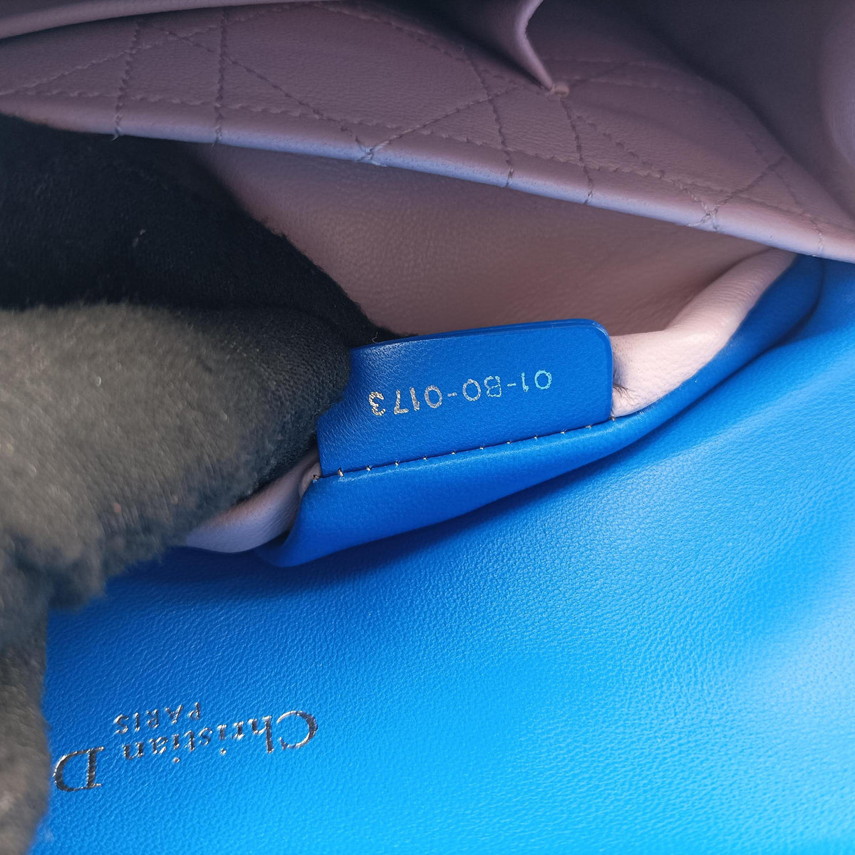 Pre-owned Christian Dior Miss Dior Canage Blue lambskin  shoulderbag | stylenewstar