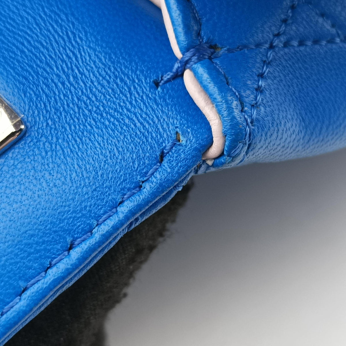 Pre-owned Christian Dior Miss Dior Canage Blue lambskin  shoulderbag | stylenewstar