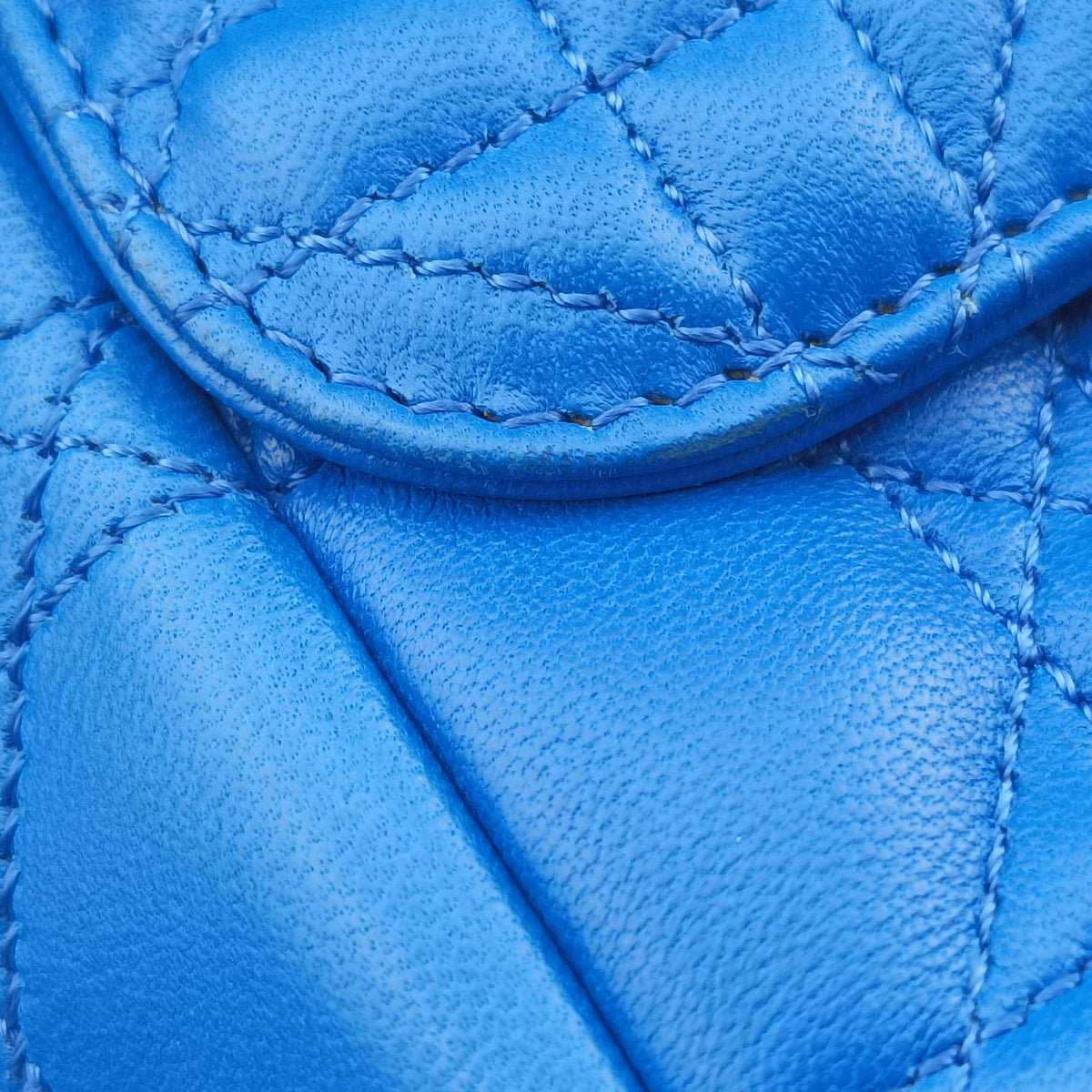 Pre-owned Christian Dior Miss Dior Canage Blue lambskin  shoulderbag | stylenewstar