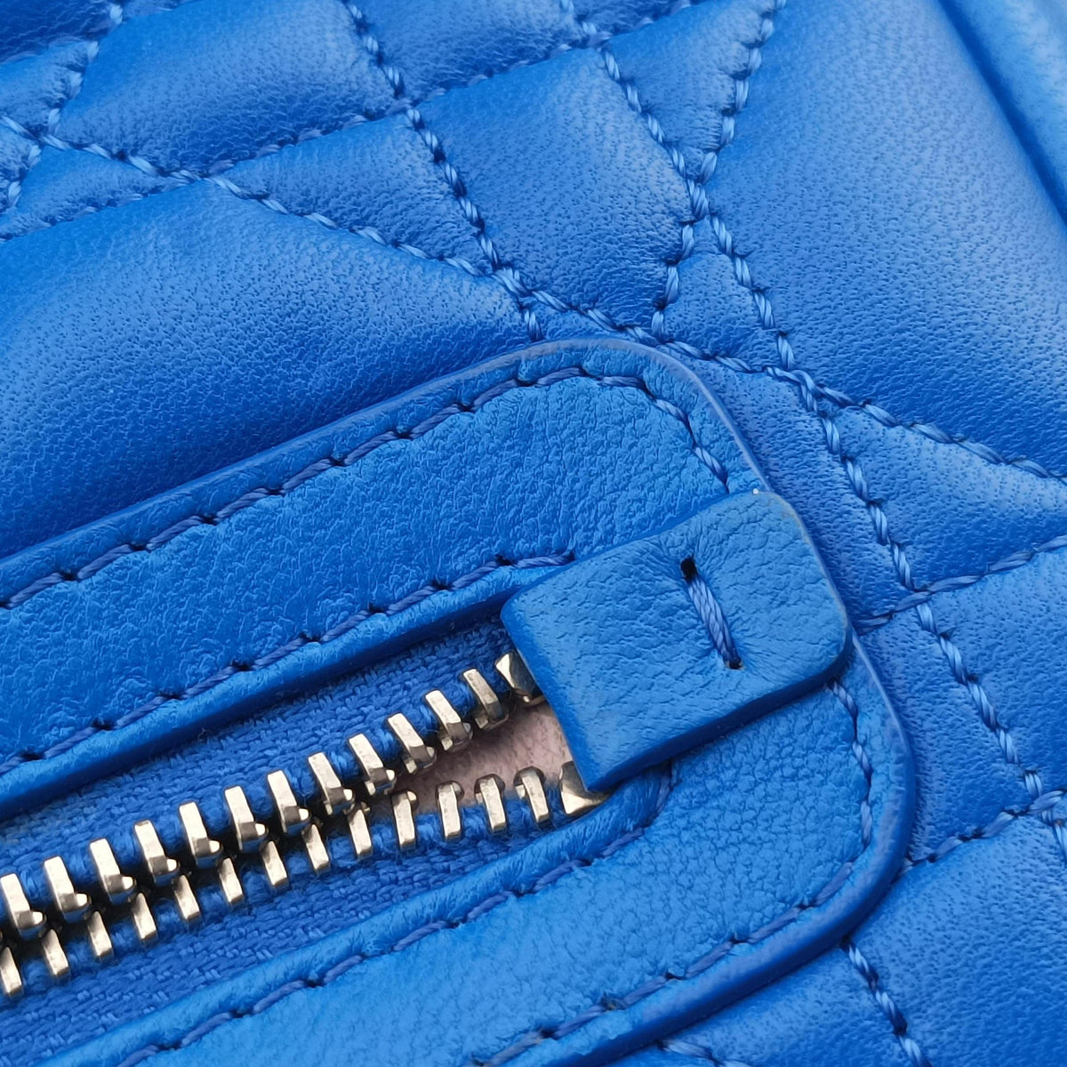 Pre-owned Christian Dior Miss Dior Canage Blue lambskin  shoulderbag | stylenewstar