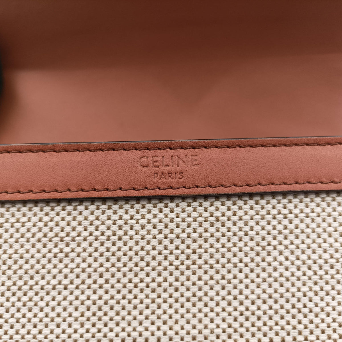 Pre-owned Celine Teen Triomphe Ivory x Brown Textile x Leather  shoulderbag | stylenewstar