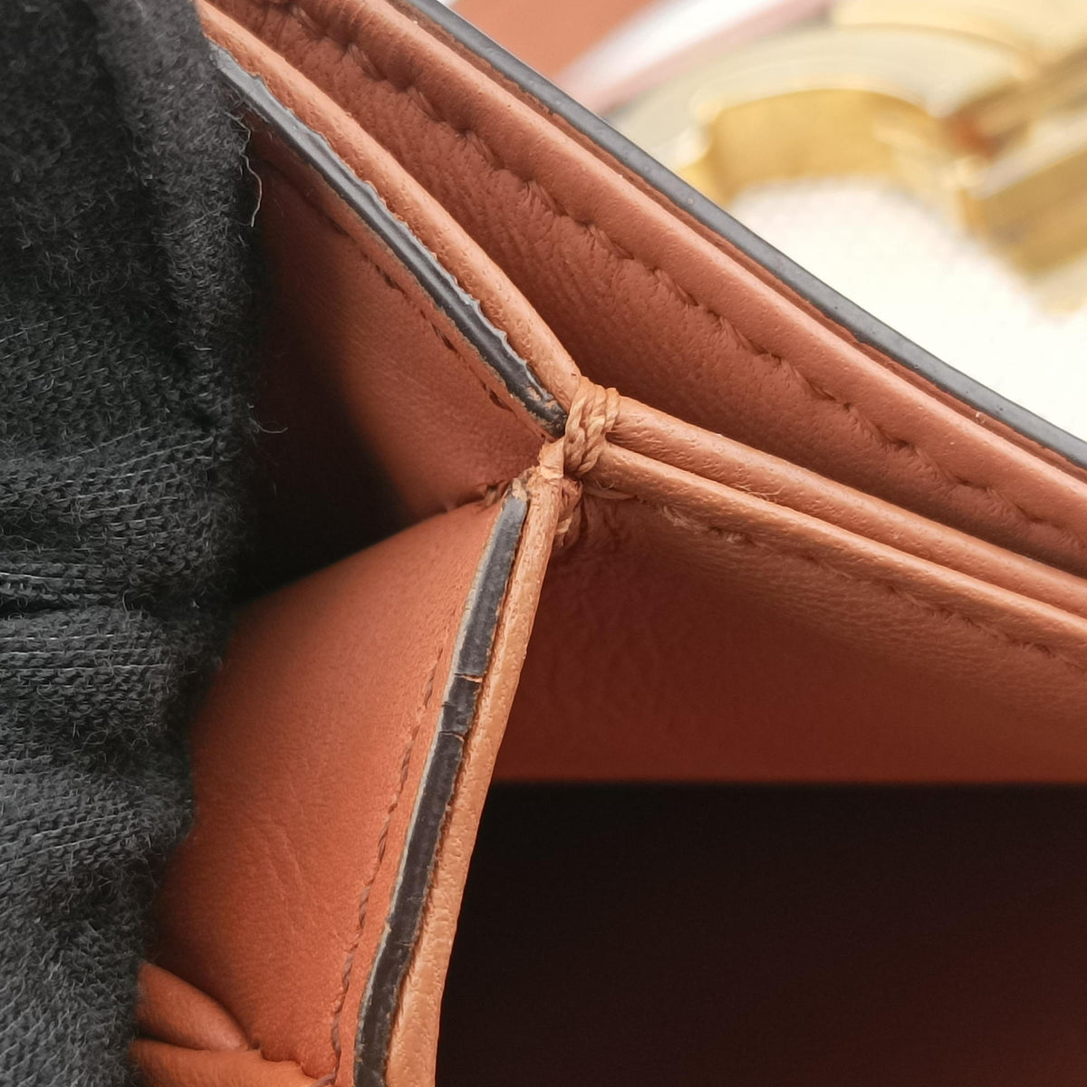 Pre-owned Celine Teen Triomphe Ivory x Brown Textile x Leather  shoulderbag | stylenewstar