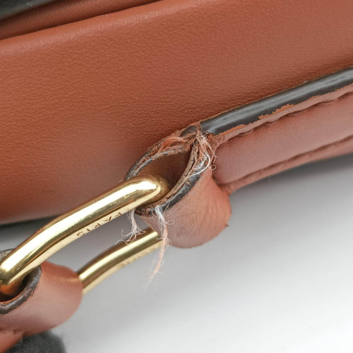 Pre-owned Celine Teen Triomphe Ivory x Brown Textile x Leather  shoulderbag | stylenewstar
