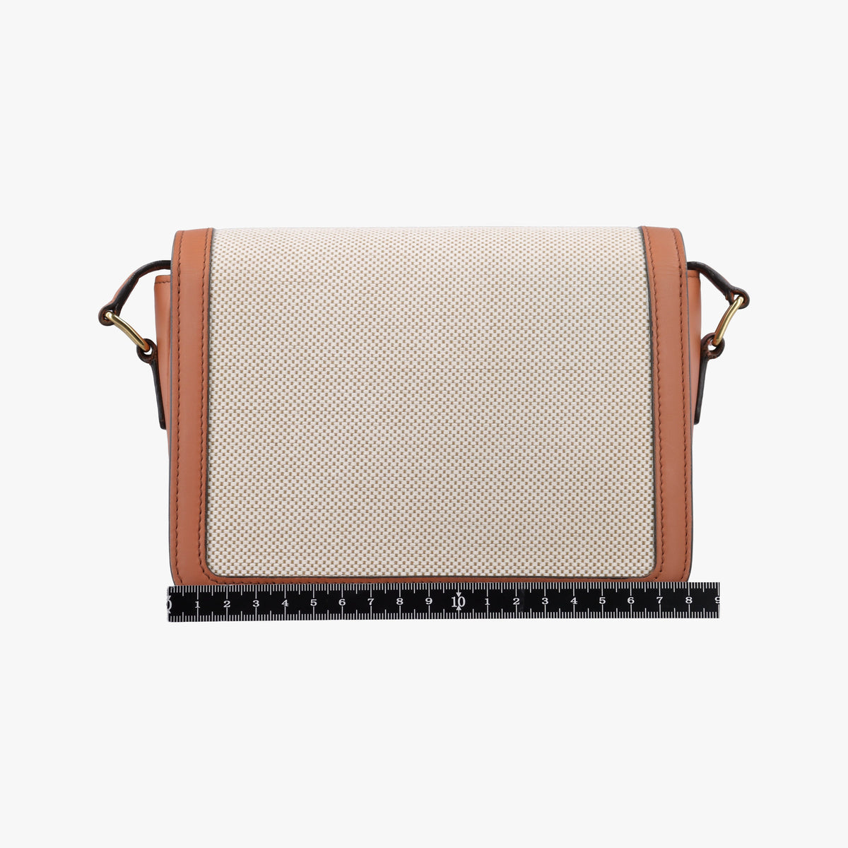 Pre-owned Celine Teen Triomphe Ivory x Brown Textile x Leather  shoulderbag | stylenewstar