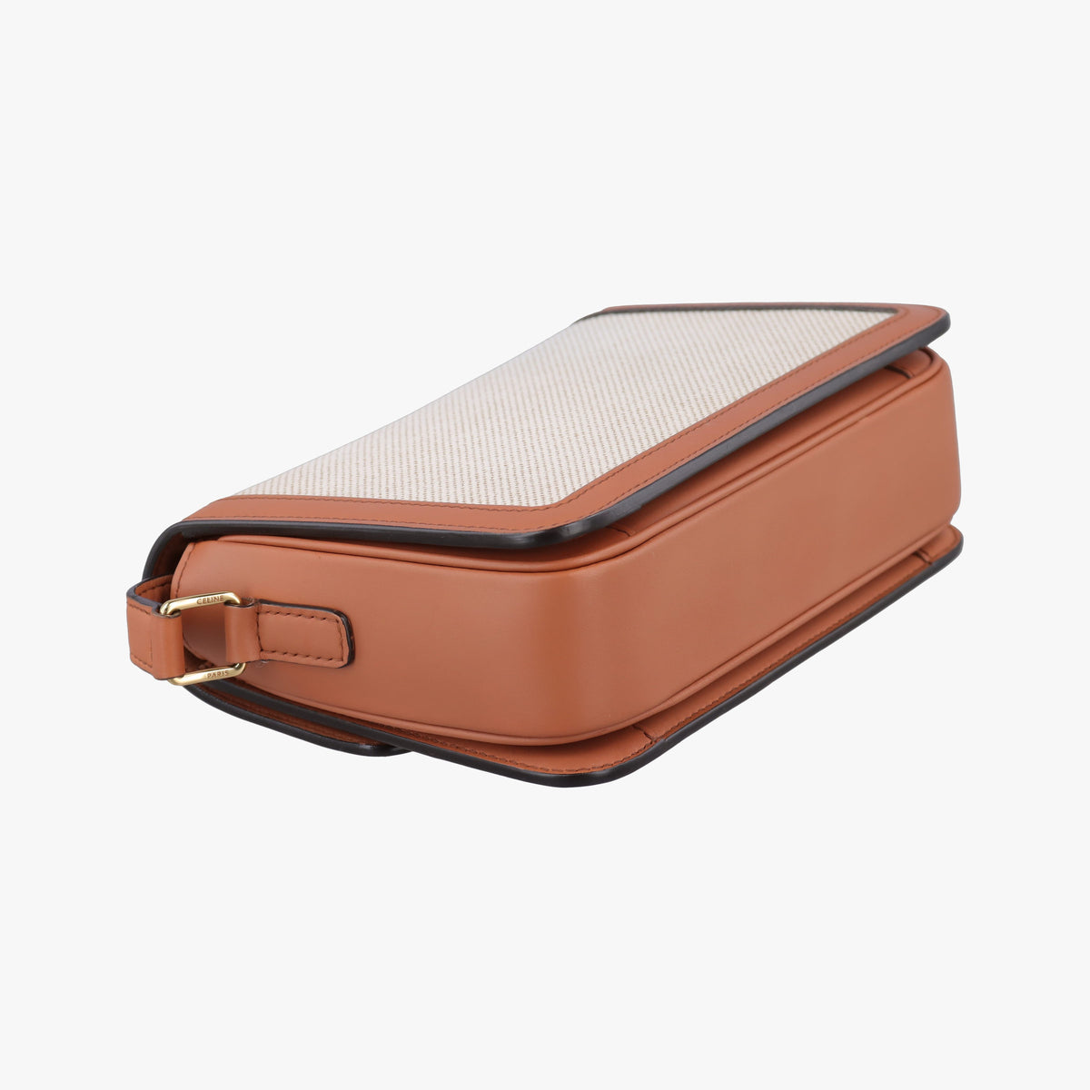 Pre-owned Celine Teen Triomphe Ivory x Brown Textile x Leather  shoulderbag | stylenewstar