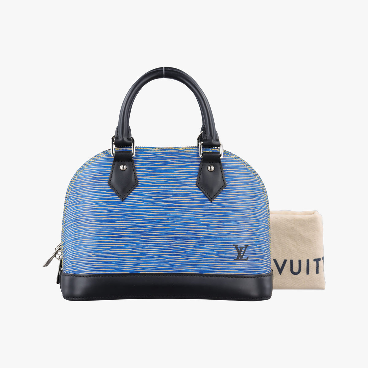 Secondhand Louis Vuitton Alma BB DENIM BLEU×black Epi M41437 handbag | stylenewstar