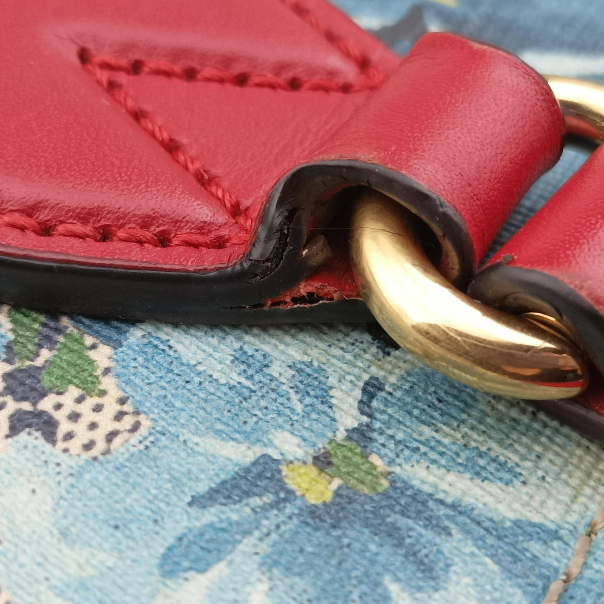 Secondhand Gucci GG Blooms beige×Red×Multicolour PVC coated canvas 546315 handbag | stylenewstar