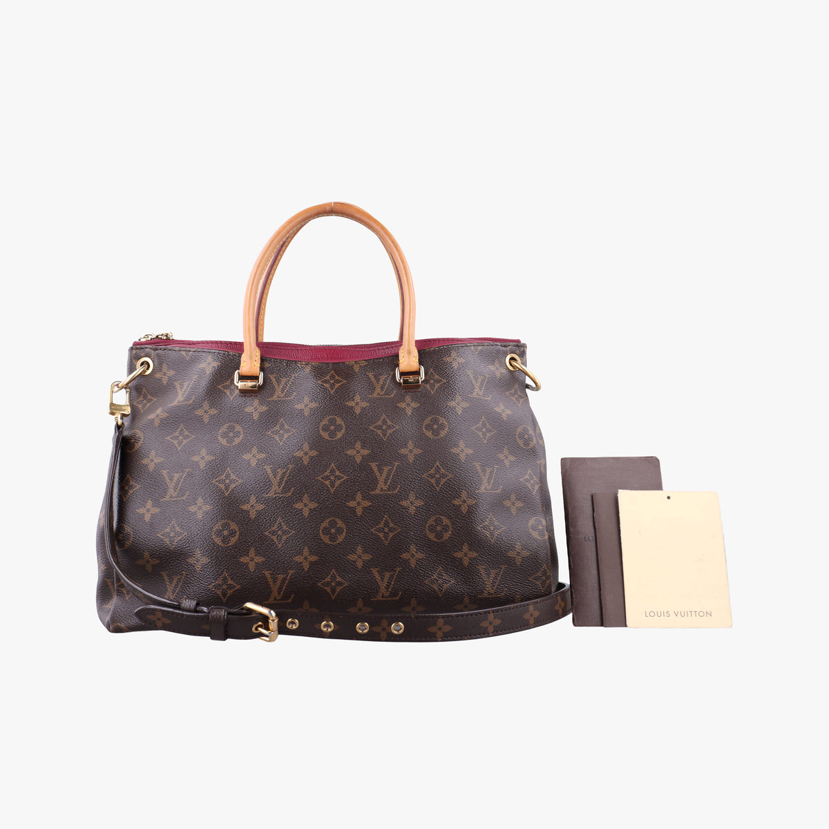 Pre-owned Louis Vuitton PALLAS Brown×AURORE Monogram Canvas×calf leather M40906 shoulderbag | stylenewstar