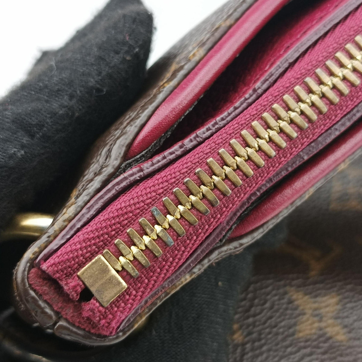 Pre-owned Louis Vuitton PALLAS Brown×AURORE Monogram Canvas×calf leather M40906 shoulderbag | stylenewstar