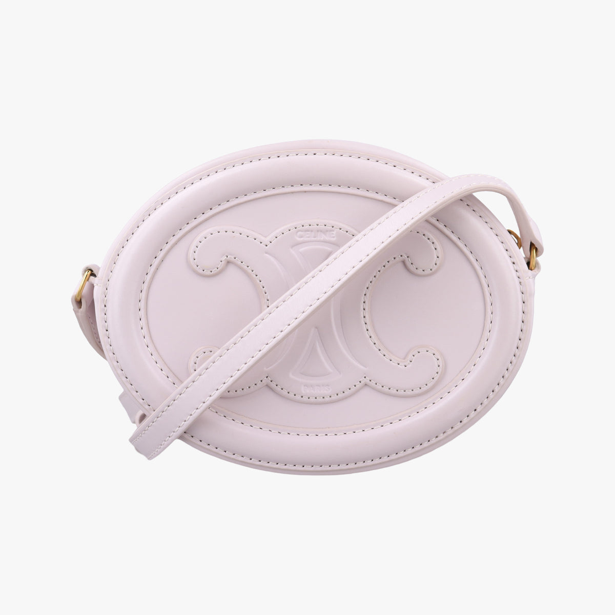 Pre-owned Celine Oval Purse Cuir Triomphe Purple Leather  shoulderbag | stylenewstar