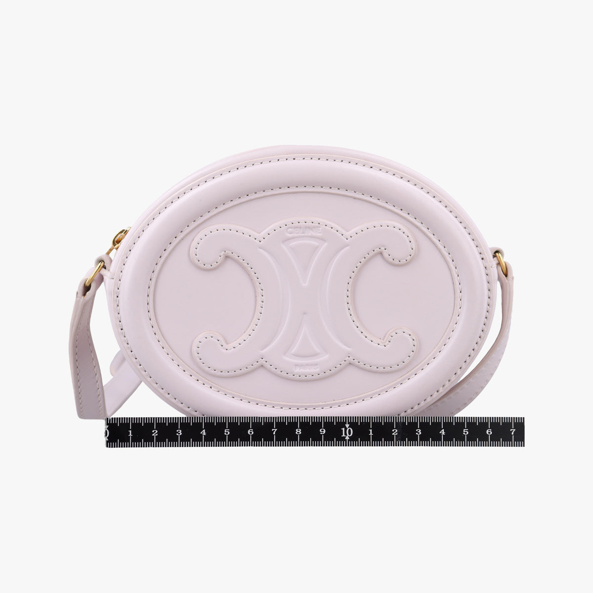 Pre-owned Celine Oval Purse Cuir Triomphe Purple Leather  shoulderbag | stylenewstar