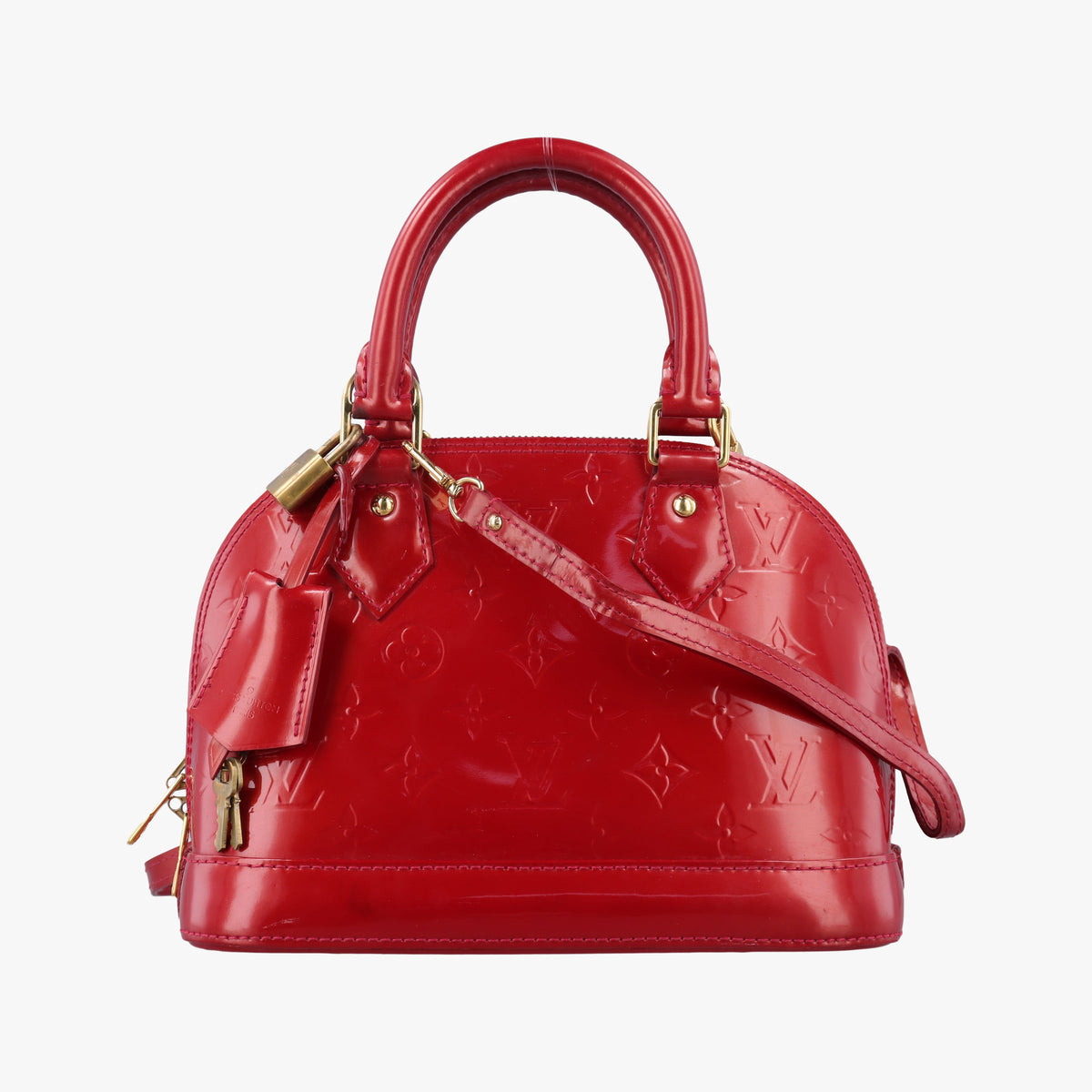 Pre-owned Louis Vuitton Alma BB pomme d'amour Vernis M90174 shoulderbag | stylenewstar