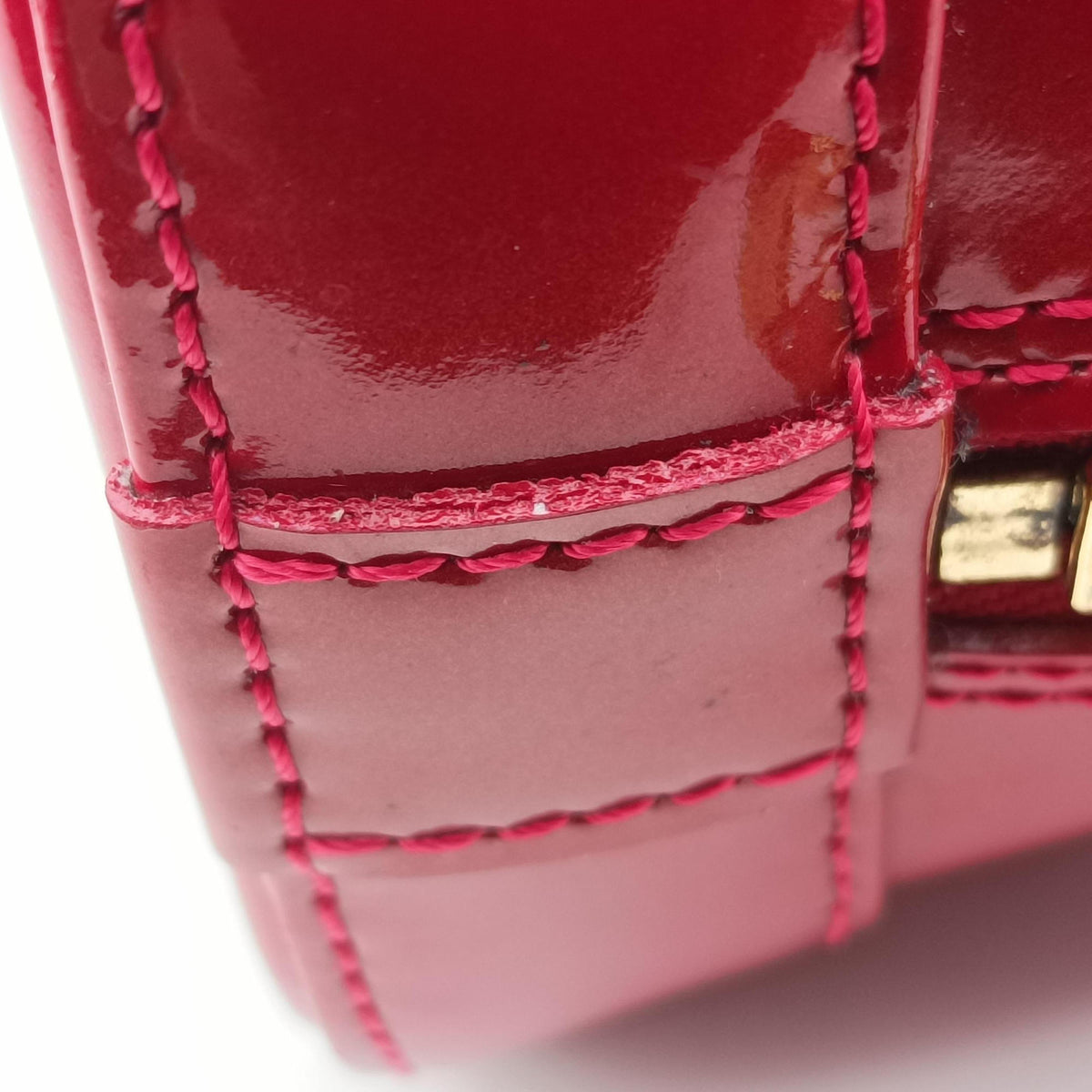 Pre-owned Louis Vuitton Alma BB pomme d'amour Vernis M90174 shoulderbag | stylenewstar