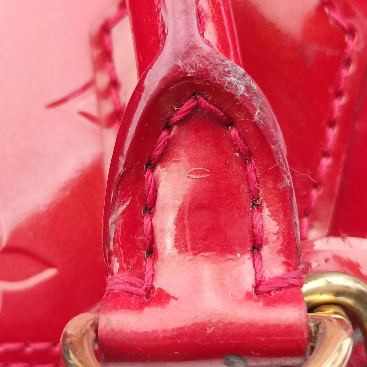 Pre-owned Louis Vuitton Alma BB pomme d'amour Vernis M90174 shoulderbag | stylenewstar