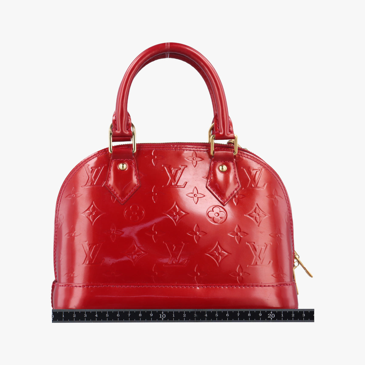 Pre-owned Louis Vuitton Alma BB pomme d'amour Vernis M90174 shoulderbag | stylenewstar