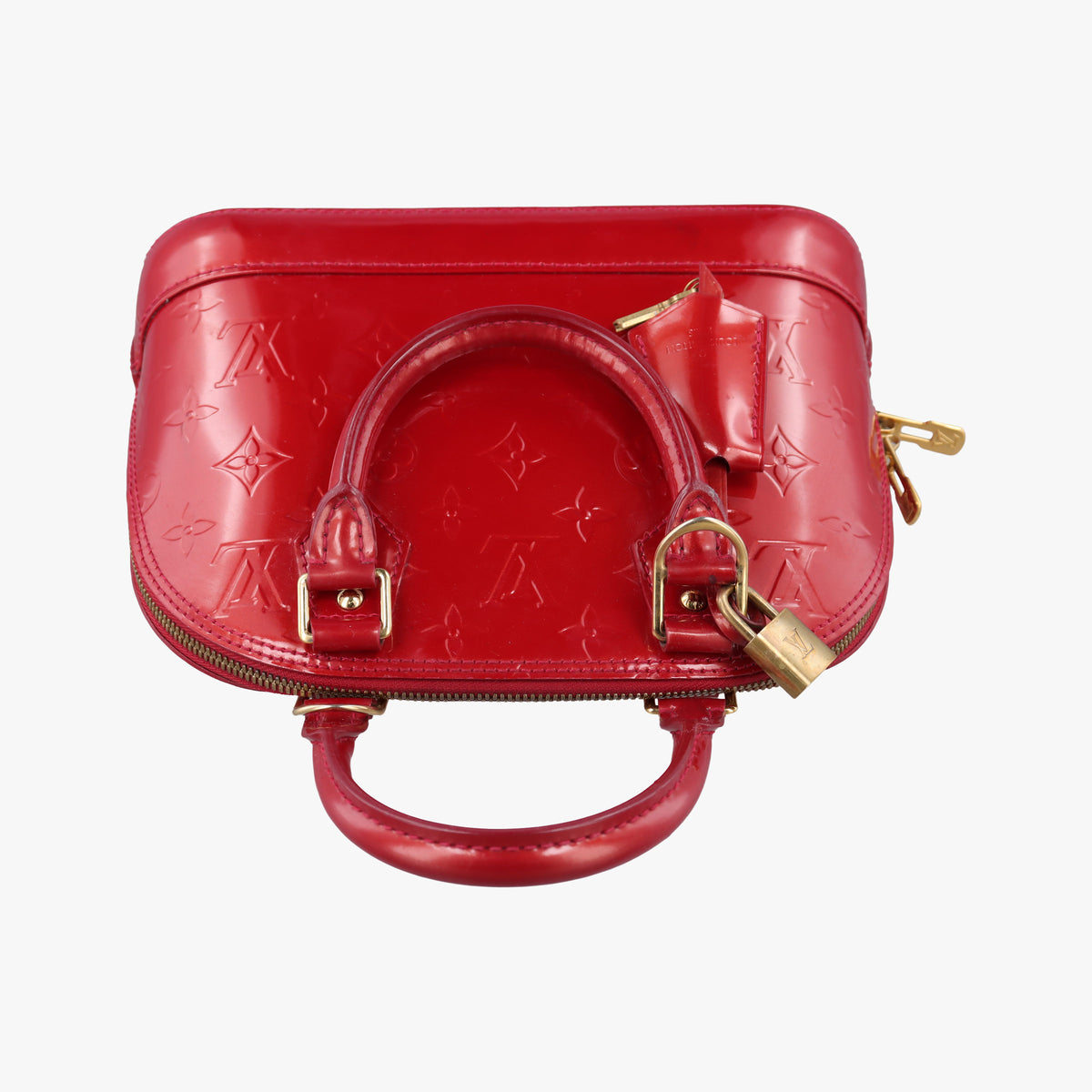 Pre-owned Louis Vuitton Alma BB pomme d'amour Vernis M90174 shoulderbag | stylenewstar