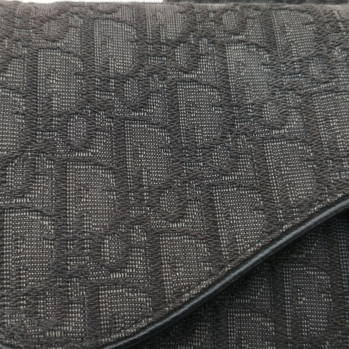 Pre-owned Christian Dior Saddle Black Jacquard×Leather  bum bag/waist bag | stylenewstar