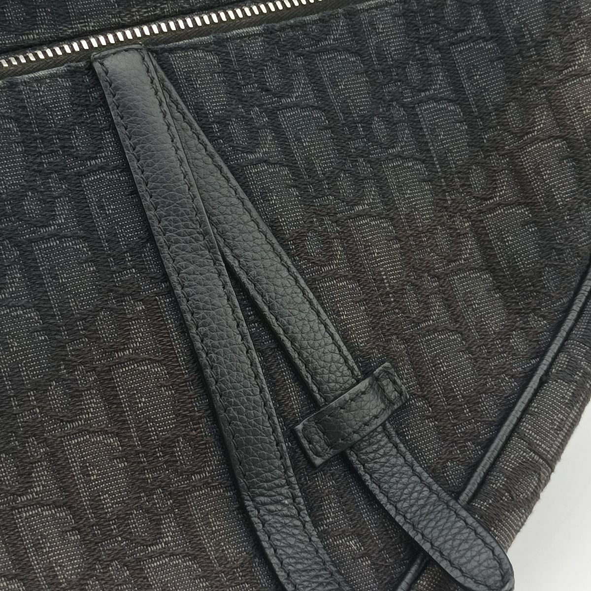 Pre-owned Christian Dior Saddle Black Jacquard×Leather  bum bag/waist bag | stylenewstar