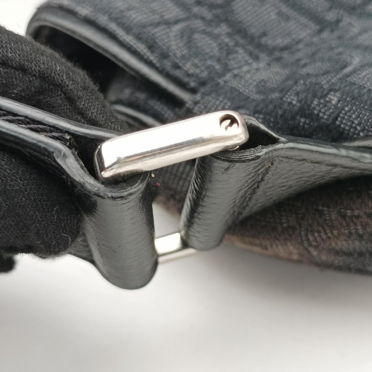 Pre-owned Christian Dior Saddle Black Jacquard×Leather  bum bag/waist bag | stylenewstar