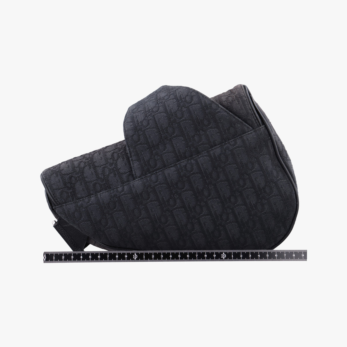 Pre-owned Christian Dior Saddle Black Jacquard×Leather  bum bag/waist bag | stylenewstar