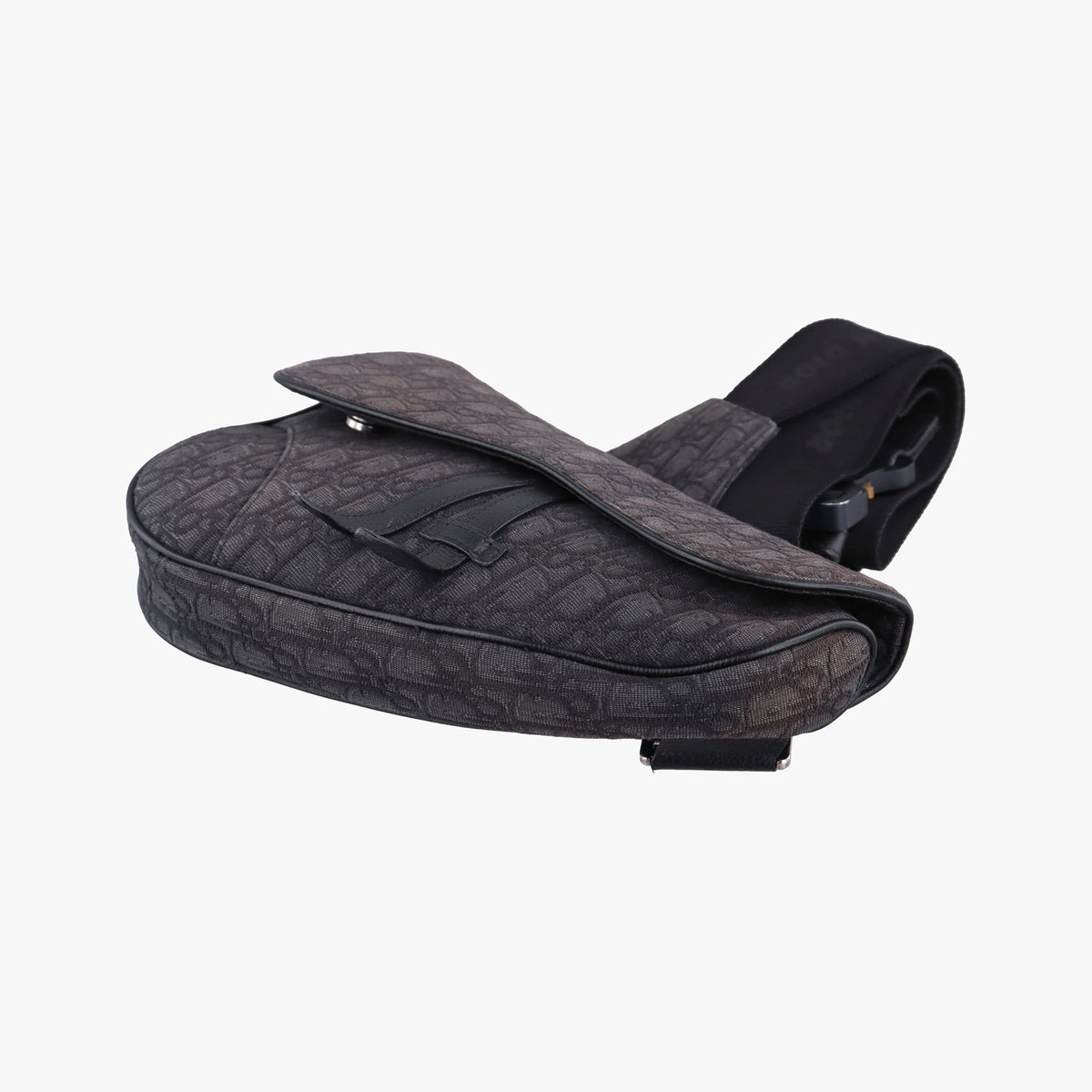 Pre-owned Christian Dior Saddle Black Jacquard×Leather  bum bag/waist bag | stylenewstar