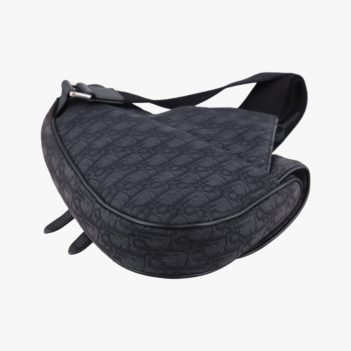 Pre-owned Christian Dior Saddle Black Jacquard×Leather  bum bag/waist bag | stylenewstar
