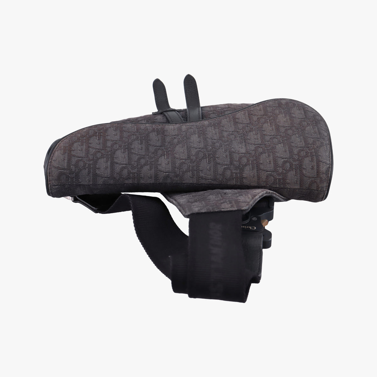 Pre-owned Christian Dior Saddle Black Jacquard×Leather  bum bag/waist bag | stylenewstar