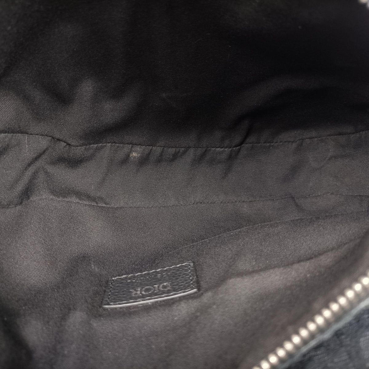 Pre-owned Christian Dior Saddle Black Jacquard×Leather  bum bag/waist bag | stylenewstar