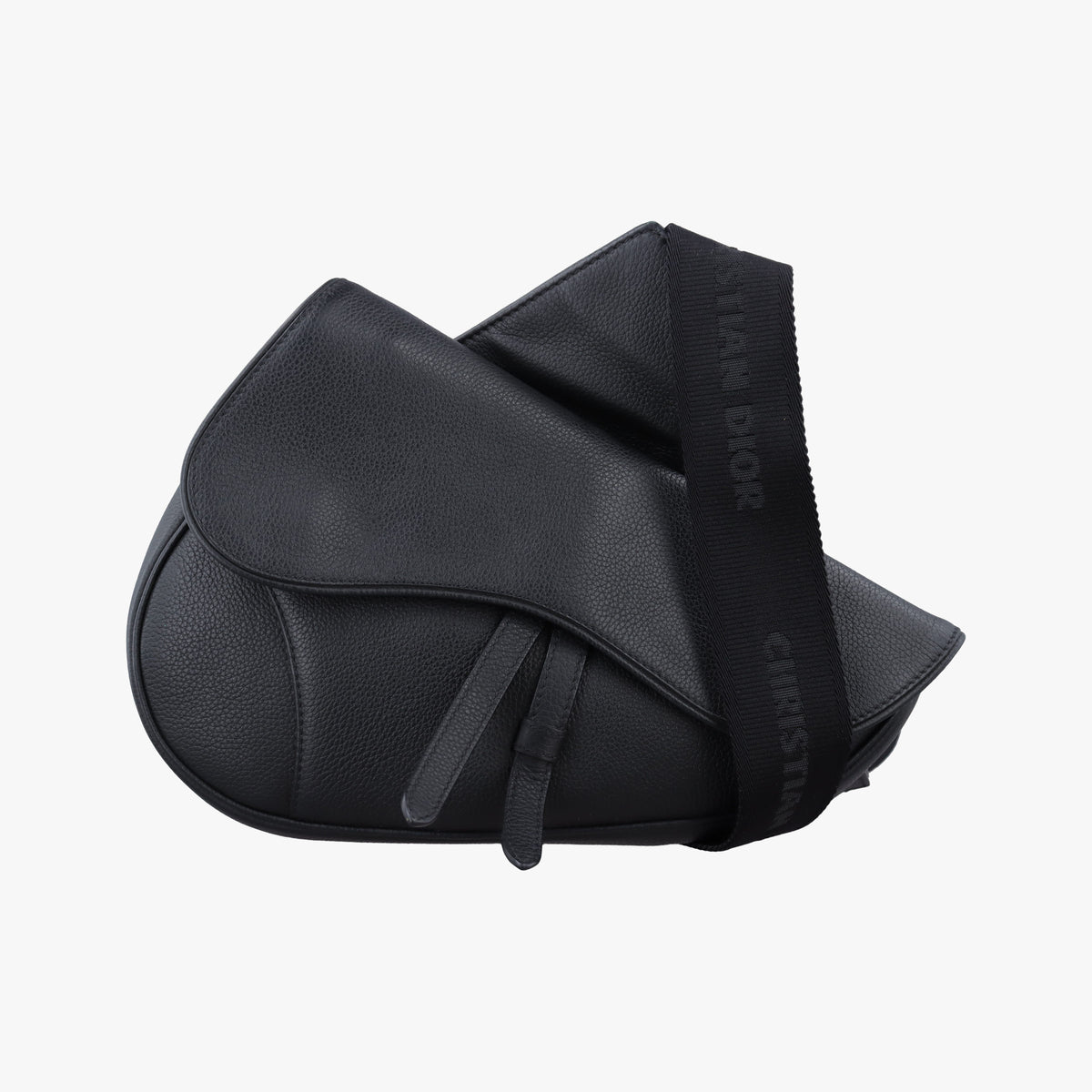 Pre-owned Christian Dior saddle Black leather  bum bag/waist bag | stylenewstar
