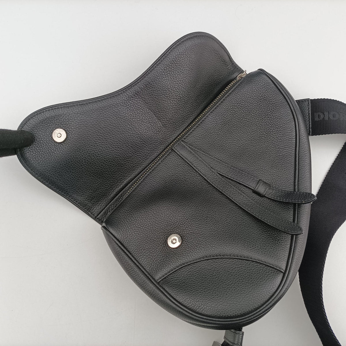Pre-owned Christian Dior saddle Black leather  bum bag/waist bag | stylenewstar