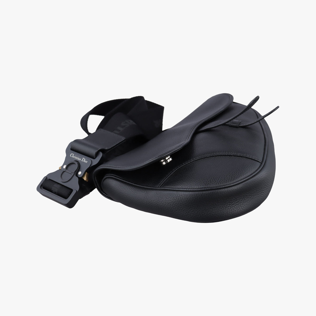 Pre-owned Christian Dior saddle Black leather  bum bag/waist bag | stylenewstar