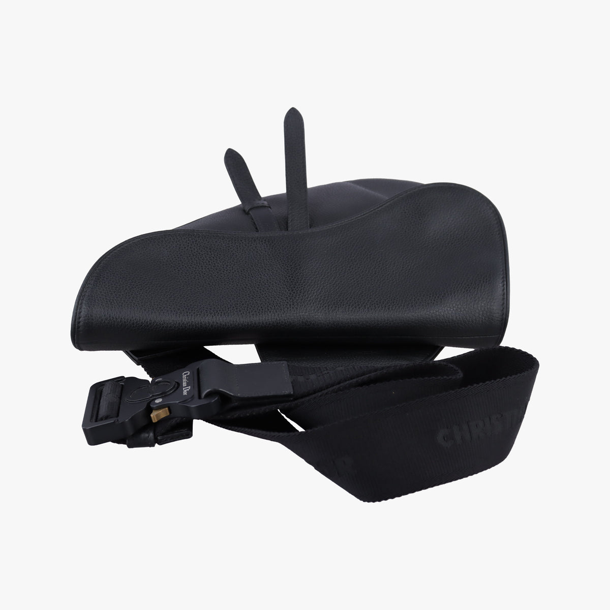 Pre-owned Christian Dior saddle Black leather  bum bag/waist bag | stylenewstar