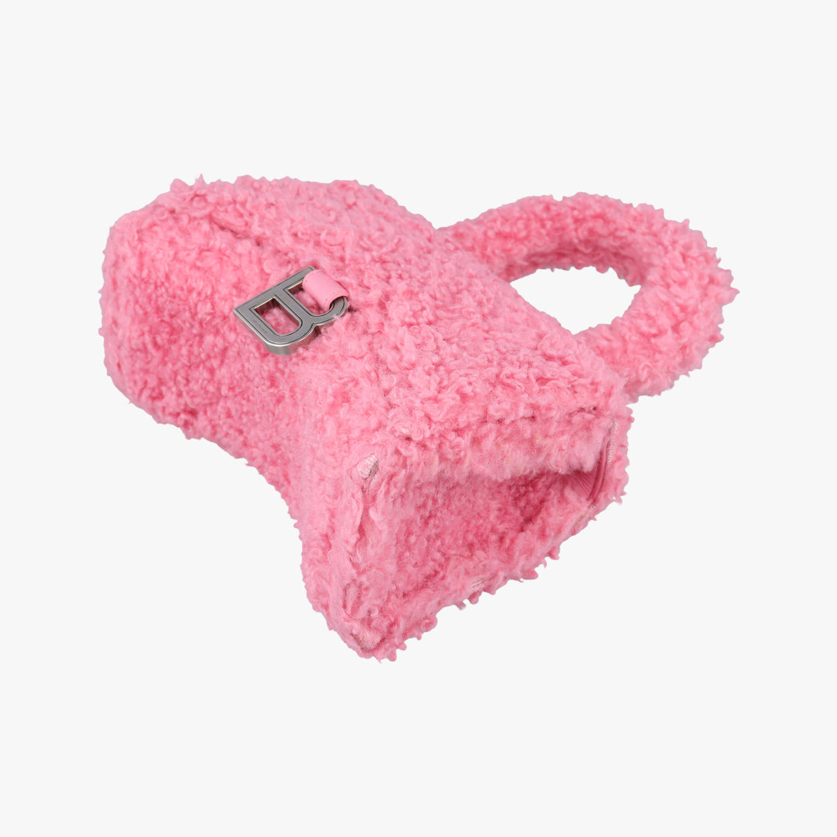 Secondhand Balenciaga Hourglass Pink wool 676384 shoulderbag | stylenewstar