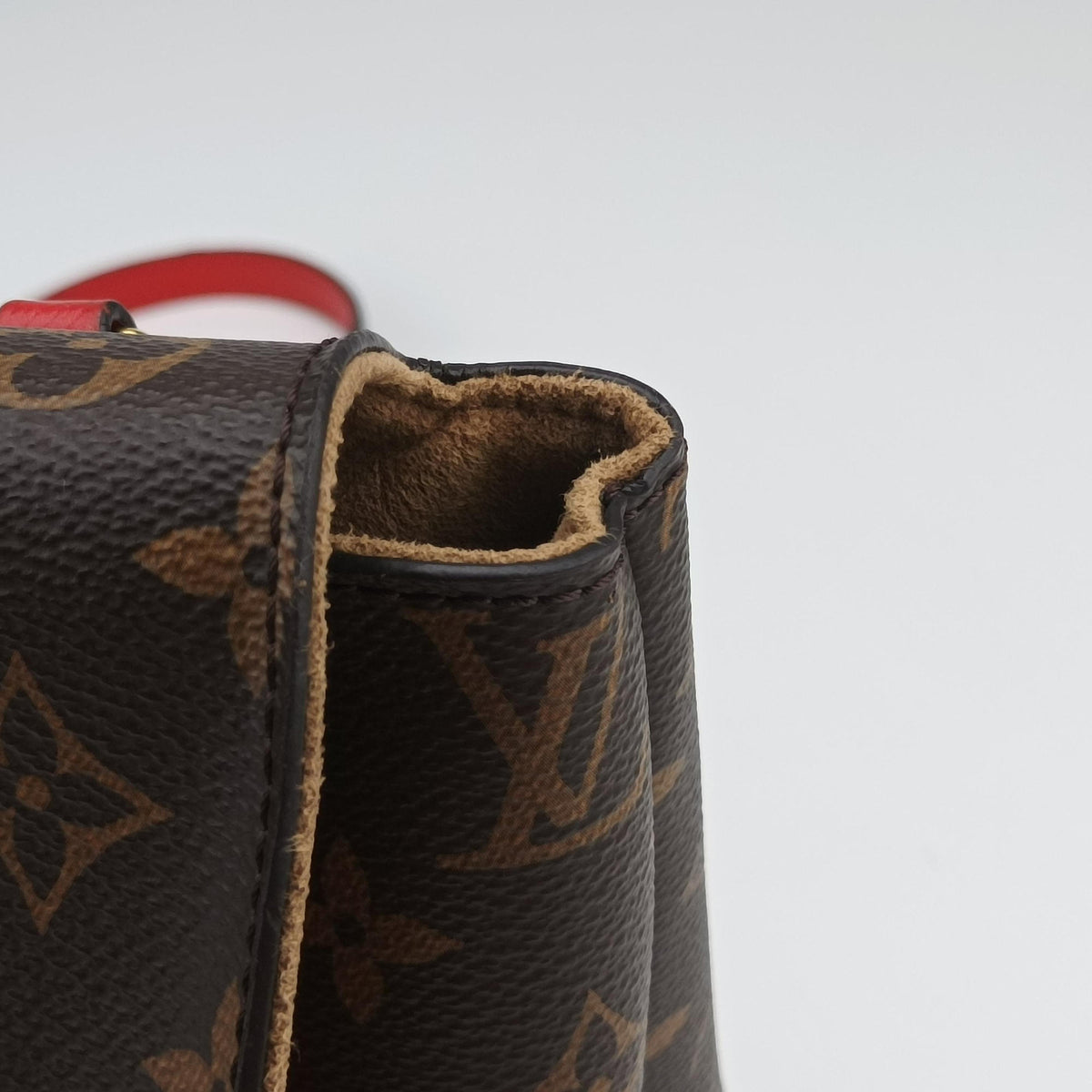 Secondhand Louis Vuitton MARIGNAN Brown × Coquelicot Monogram Canvas×calf leather M44286 shoulderbag | stylenewstar