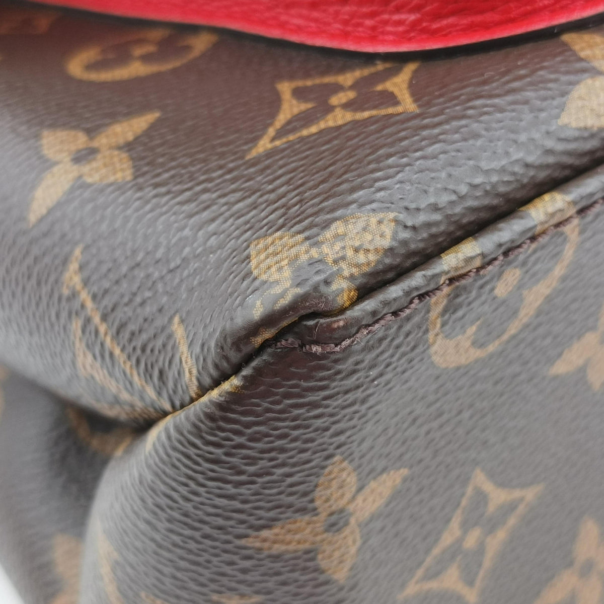 Secondhand Louis Vuitton MARIGNAN Brown × Coquelicot Monogram Canvas×calf leather M44286 shoulderbag | stylenewstar